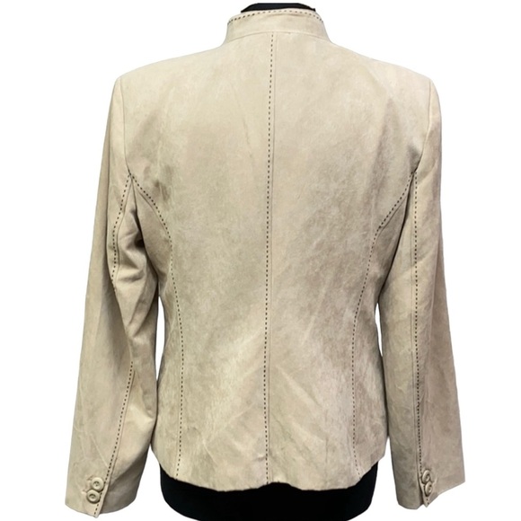 Dress Barn Faux Suede Jacket Tan - Picture 2 of 3